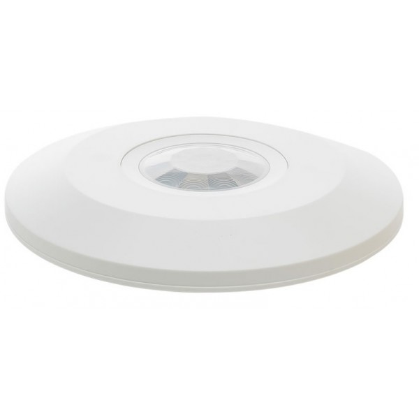 Detector de Movimiento IR y crepuscular Superficie Techo 360g IP20 Blanco