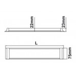 Luminaria Regleta LED superficie perfil bajo 1500mm 50W 