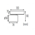 Foco superficie base lineal basculante y orientable Blanco para 1 Lámpara GU10