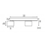 Foco superficie base lineal basculante y orientable Blanco para 2 Lámpara GU10