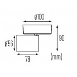 Foco superficie base redonda basculante y orientable Blanco para 1 Lámpara GU10