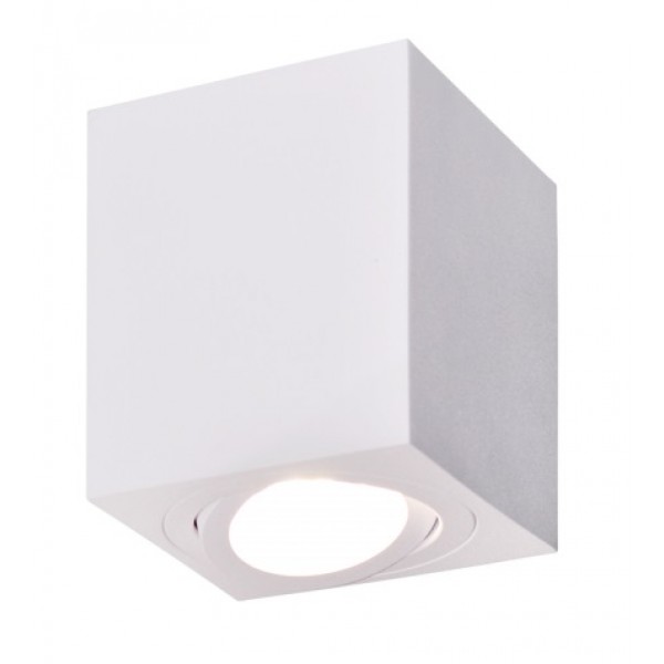 Foco superficie cuadrado 80*80*95mm orientable Blanco para Lámpara GU10/MR16