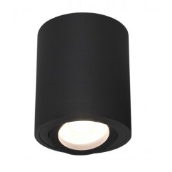 Foco superficie redondo φ80*95mm orientable Negro para Lámpara GU10/MR16