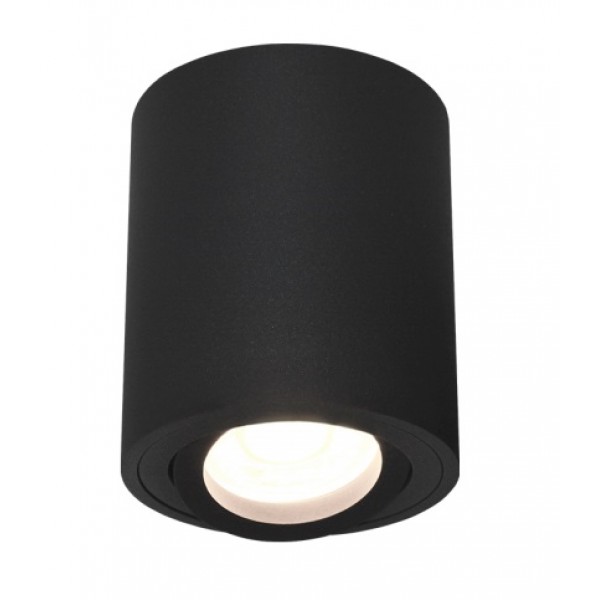 Foco superficie redondo φ80*95mm orientable Negro para Lámpara GU10/MR16
