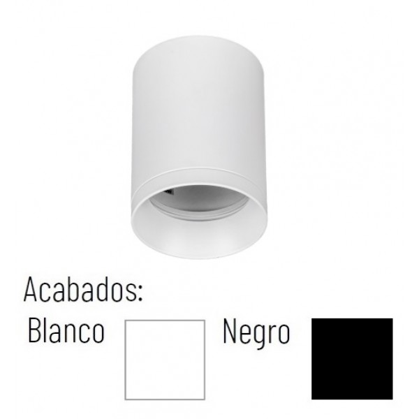 Foco LED superficie Redondo S13 φ60*80mm Blanco ó Negro para Lámpara GU10/MR16