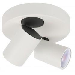 Foco superficie base redonda basculante y orientable Blanco para 2 Lámpara GU10
