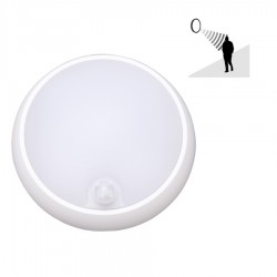 Plafón LED superficie Redondo Ø170x57mm Blanco 8W IP54 con Sensor