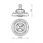 Campana LED UFO 100W (60W, 80W, 100W) seleccionable Regulable 1-10V, hasta 14000Lm