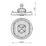 Campana LED UFO 200W (100W, 150W, 200W) seleccionable Regulable 1-10V, hasta 28000Lm