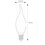 Lámpara LED Vela Clara Flama E14 4W Filamento 2700ºK