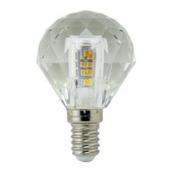 Lámpara LED Esferica Cristal Diamante E14 4W