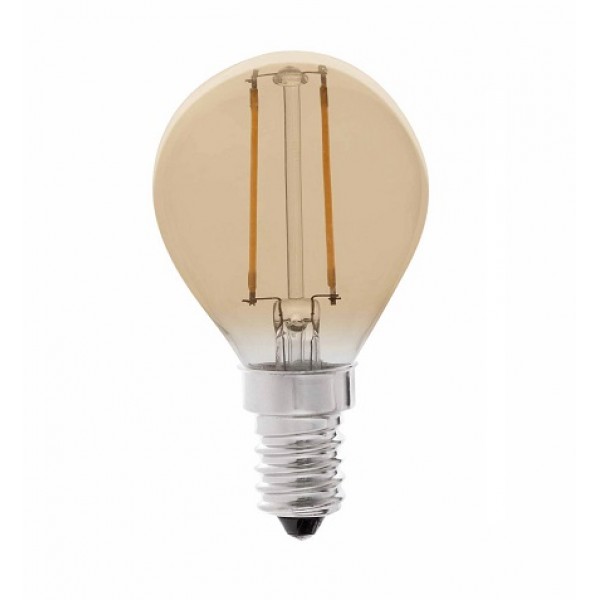 Lámpara LED Esferica Gold E14 2W Filamento