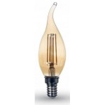 Lámpara LED Vela Gold Flama E14 4W Filamento 1800ºK