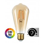 Lámpara LED Edison ST58 Gold E27 7,5W Filamento 2500ºK CRI90 Regulable