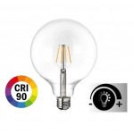 Lámpara LED Globo 95mm Clara E27 7,5W Filamento 2700ºK CRI90 Regulable