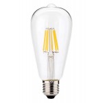 Lámpara LED Edison ST64 Clara E27 10W Filamento 6500ºK