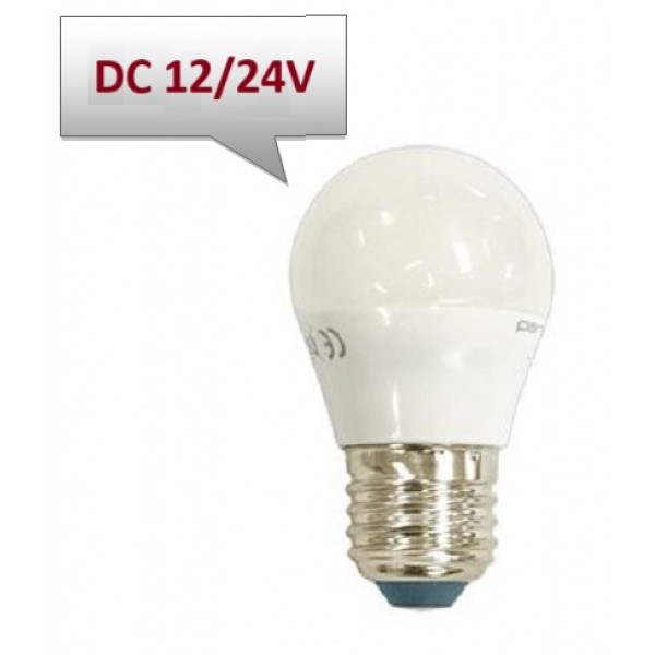 Lámpara LED Esferica E27 12/24V DC 5W Opal