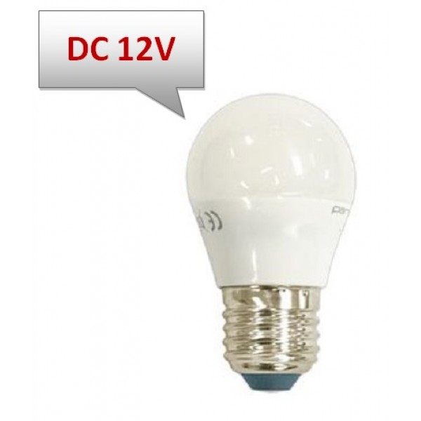 Lámpara LED Esferica E27 12V DC 5W Opal