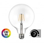 Lámpara LED Globo 125mm Clara E27 7W Filamento 2700ºK CRI90 Regulable