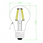 Lámpara LED Standard Clara E27 Filamento 8W 880lm