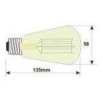 Lámpara LED Edison ST58 Clara E27 7,5W Filamento 2700ºK CRI90 Regulable