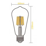 Lámpara LED Edison ST64 Gold E27 Filamento 6W 806lm CCT Wifi+Bluetooth, para Smartphone y control voz