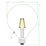 Lámpara LED Globo 125mm Clara E27 8W Filamento 2700ºK