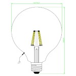 Lámpara LED Globo 125mm Clara E27 8W Filamento 2700ºK