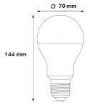 Lámpara LED Standard A70 E27 20W Aluminio