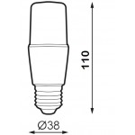 Lámpara LED Tubular T38 Opal E27 7W