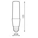 Lámpara LED Tubular T38 Opal E27 12W