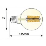 Lámpara LED Globo 95mm Clara E27 7,5W Filamento 2700ºK CRI90 Regulable