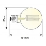 Lámpara LED Globo 125mm Gold E27 3,5W Filamento 1800ºK Filamento ZZ regulable