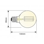 Lámpara LED Globo 95mm Gold E27 3,5W 1800ºK Filamento ZZ regulable