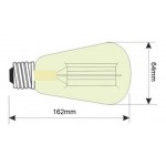 Lámpara LED Edison ST64 Gold E27 3,5W Filamento 1800ºK Filamento ZZ regulable