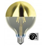 Lámpara LED Globo 125mm Clara Cupula Dorada E27 6W Filamento 2700ºK Regulable