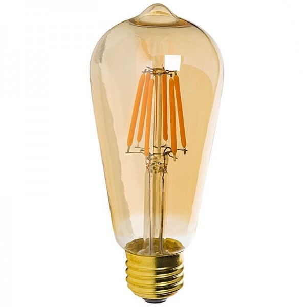Lámpara LED Edison ST64 Gold E27 8W Filamento 2500ºK