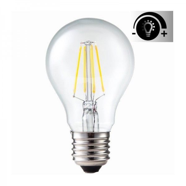Lámpara LED Standard Clara E27 Filamento 8W 1000lm Regulable