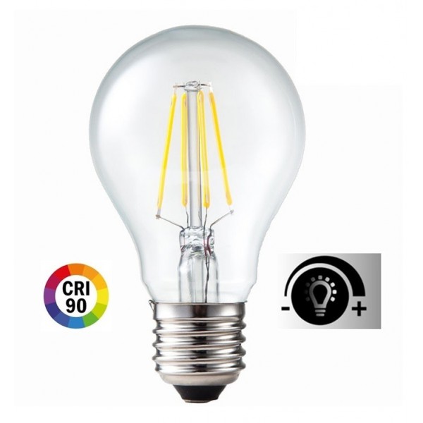 Lámpara LED Standard Clara E27 Filamento 7W 2700ºK 800lm Regulable