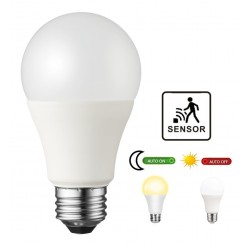 Lámpara LED Standard E27 10W con Sensor Dia/Noche (Crepuscular) y Movimiento
