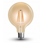 Lámpara LED Globo 125mm Gold E27 8W Filamento 2200ºK