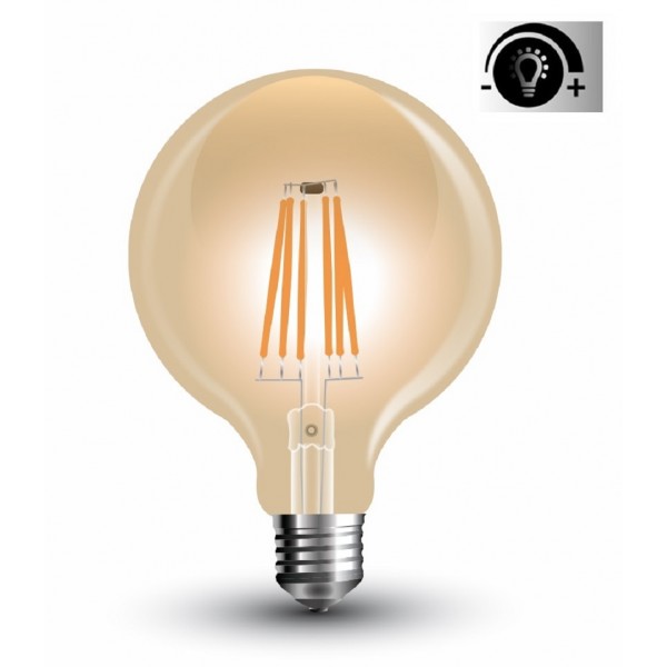 Lámpara LED Globo 125mm Gold E27 6W Filamento 2700ºK Regulable