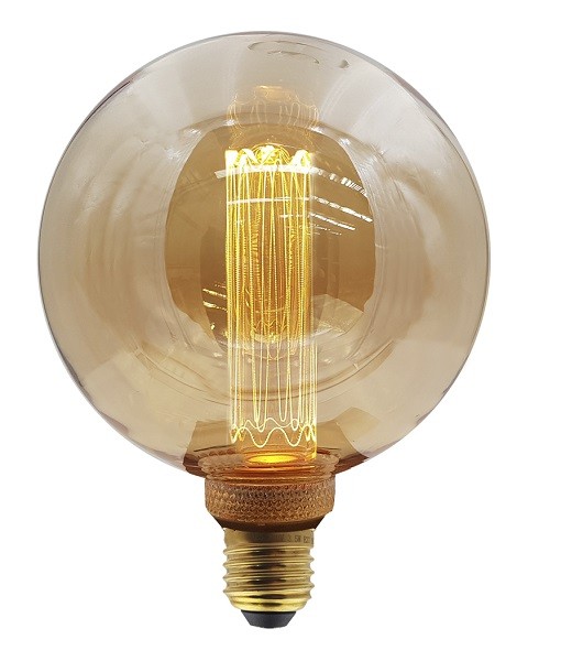 Lámpara LED Globo 125mm Gold E27 3,5W Filamento 1800ºK Filamento ZZ regulable