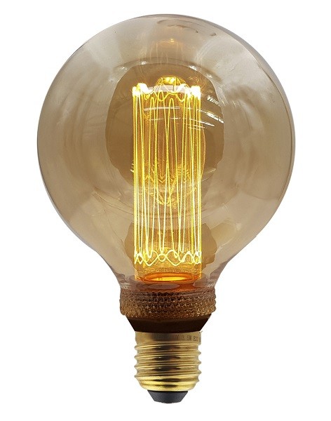 Lámpara LED Globo 95mm Gold E27 3,5W 1800ºK Filamento ZZ regulable