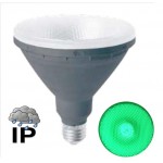 Lámpara LED PAR38 E27 15W 230V Verde IP65