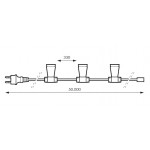 Guirnalda IP44 de 50mts. para 150 bombillas E27, separación 33cm entre portalámparas 