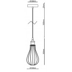 Lámpara Colgante Vintage estructura metálica Oval E27 con cable y florón