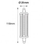 Lámpara LED R7s 118mm diámetro 29mm 230V 14W 1500Lm