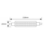 Lámpara LED R7s 118mm diámetro 23mm 230V 12W 1200Lm