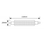 Lámpara LED R7s 118mm diámetro 20mm 230V 10W 1000Lm